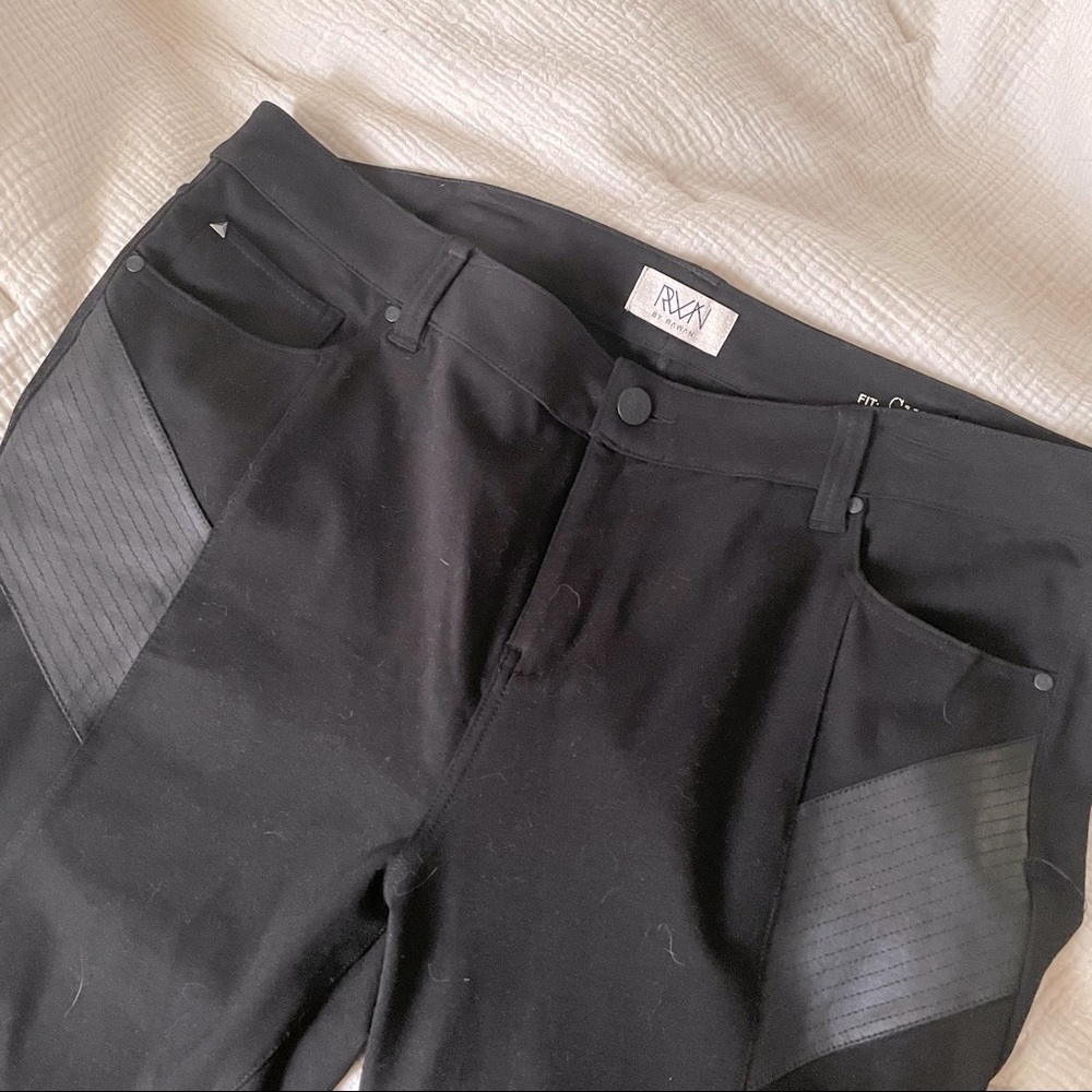 Black moto style skinny pants